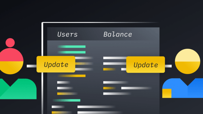 Users interacting with a smart contract