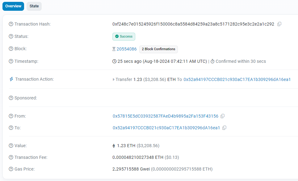 Etherscan 交易概述