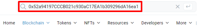 Etherscan 搜索框